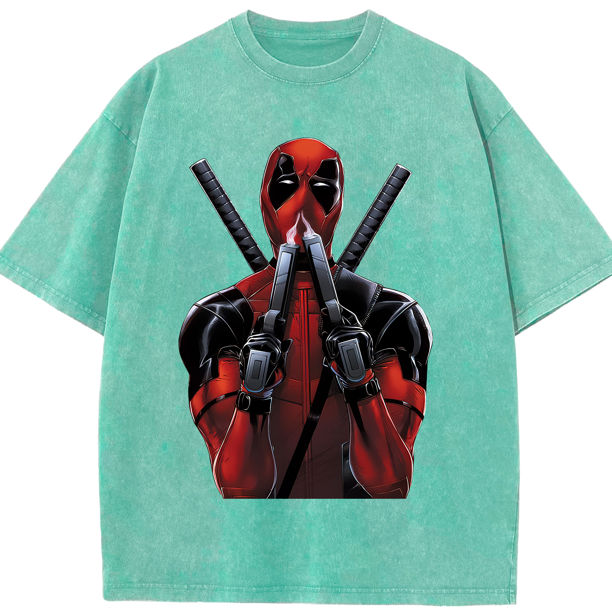 （画像用） Deadpool デッドプール 綿100% ヴィンテージ風 半袖Tシャツ（フロントプリント）